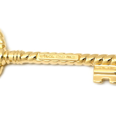 ティファニー Tiffany & Co オーバルキー ツイスト ペンダント イエローゴールド K18YG ネックレス 750 18K YG ボールチェーン