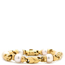 ブルガリ BVLGARI パッソドッピオ パール パールホワイト×イエローゴールド K18YG パール ブレスレット 18K 750 18金 YG