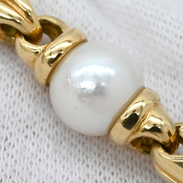ブルガリ BVLGARI パッソドッピオ パール パールホワイト×イエローゴールド K18YG パール ブレスレット 18K 750 18金 YG