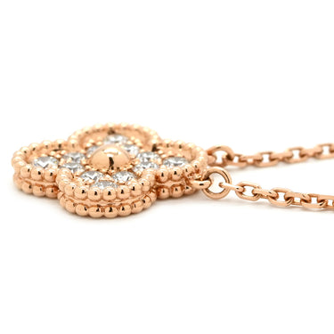 ヴァンクリーフアーペル Van Cleef & Arpels ヴィンテージアルハンブラ ペンダント VCARP2R300 ローズゴールド K18PG ダイヤモンド ネックレス Au750 PG 12粒 ダイヤ