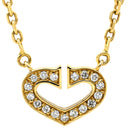 カルティエ Cartier Ｃハート ダイヤ イエローゴールド K18YG ダイヤモンド ネックレス 18金 18K 750YG
