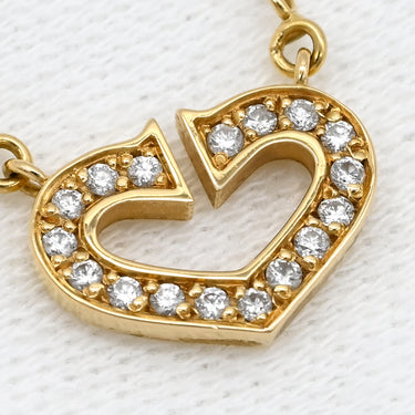 カルティエ Cartier Ｃハート ダイヤ イエローゴールド K18YG ダイヤモンド ネックレス 18金 18K 750YG
