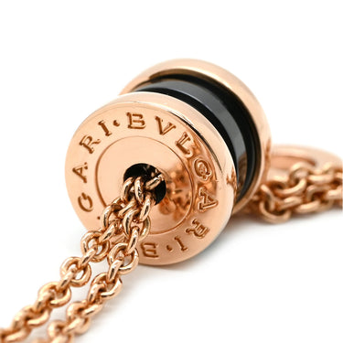 ブルガリ BVLGARI ビーゼロワン エレメント ダイヤネックレス ブラック×ピンクゴールド K18PG ダイヤモンド セラミック ネックレス 750PG 18K 黒セラミック