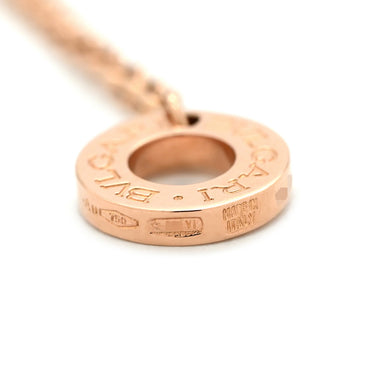 ブルガリ BVLGARI ビーゼロワン エレメント ダイヤネックレス ブラック×ピンクゴールド K18PG ダイヤモンド セラミック ネックレス 750PG 18K 黒セラミック