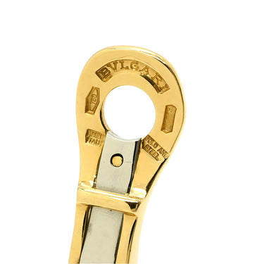 ブルガリ BVLGARI トゥボガス フープ イエローゴールド×ステンレスシルバー K18YG ステンレススチール イヤリング Au750 18K SS コンビ ツートン クリップ式 ヴィンテージ
