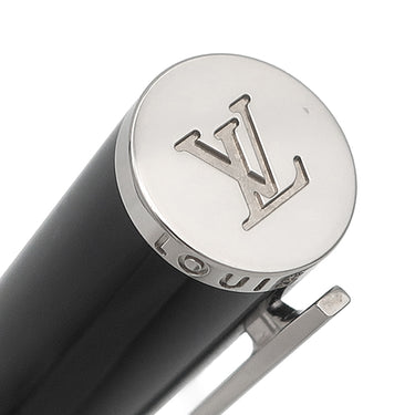 ルイヴィトン LOUIS VUITTON ジェット リーニュ ブラック×シルバー ラッカー メタル ボールペン キャップ式 筆記確認済み 黒インク
