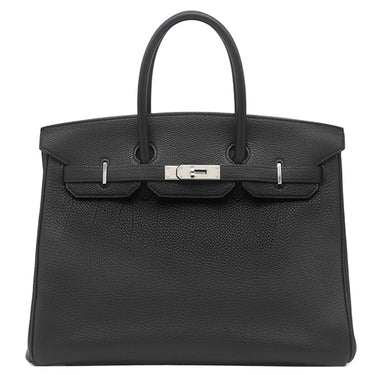 エルメス HERMES バーキン35 ブラック トゴ ハンドバッグ シルバー金具 黒