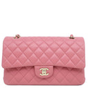 シャネル CHANEL マトラッセ 25 Wチェーン ピンク ラムスキン ショルダーバッグ ゴールド金具 ココマーク ダブルフラップ