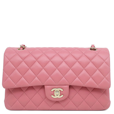 シャネル CHANEL マトラッセ 25 Wチェーン ピンク ラムスキン ショルダーバッグ ゴールド金具 ココマーク ダブルフラップ