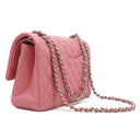シャネル CHANEL マトラッセ 25 Wチェーン ピンク ラムスキン ショルダーバッグ ゴールド金具 ココマーク ダブルフラップ