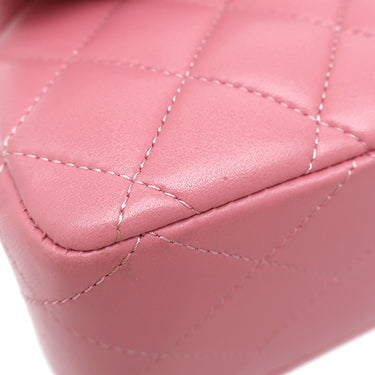 シャネル CHANEL マトラッセ 25 Wチェーン ピンク ラムスキン ショルダーバッグ ゴールド金具 ココマーク ダブルフラップ