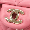 シャネル CHANEL マトラッセ 25 Wチェーン ピンク ラムスキン ショルダーバッグ ゴールド金具 ココマーク ダブルフラップ