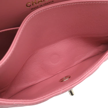 シャネル CHANEL マトラッセ 25 Wチェーン ピンク ラムスキン ショルダーバッグ ゴールド金具 ココマーク ダブルフラップ