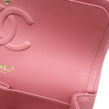 シャネル CHANEL マトラッセ 25 Wチェーン ピンク ラムスキン ショルダーバッグ ゴールド金具 ココマーク ダブルフラップ