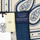 エルメス HERMES カレ140 カレジェアン H244394S ブルーペトロール×ナチュラル×ブラック カシミヤ シルク ストール 新品 未使用 【グランアパラ バンダナ】