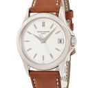 腕時計 パテックフィリップ PATEK PHILIPPE カラトラバ 5107G-001 自動巻き メンズ K18WG無垢 シルバー デイト バー シースルーバック