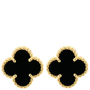 ヴァンクリーフアーペル Van Cleef & Arpels スウィート アルハンブラ VCARA44900 ブラック×イエローゴールド K18YG オニキス ピアス 黒 オニキス 750 YG 18K 両耳用