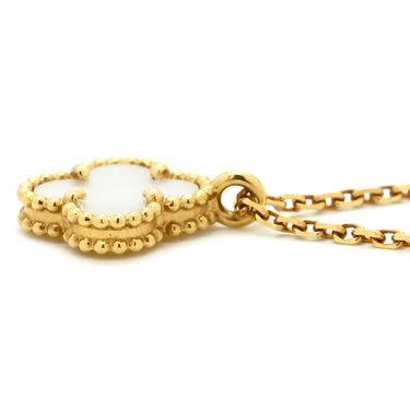 ヴァンクリーフアーペル Van Cleef & Arpels スウィート アルハンブラ ペンダント VCARF69100 パールホワイト×イエローゴールド K18YG マザーオブパール ネックレス 白 Au750 18K YG シェル