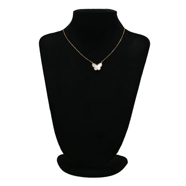 ヴァンクリーフアーペル Van Cleef & Arpels ラッキー アルハンブラ パピヨン VCARD99500 パールホワイト×イエローゴールド K18YG シェル ネックレス 白 Au750 18K 蝶 シェル
