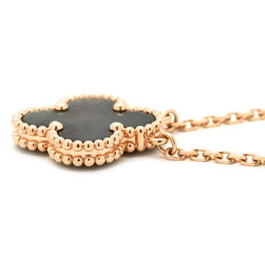 ヴァンクリーフアーペル Van Cleef & Arpels ヴィンテージ アルハンブラ VCARP4KK00 グレー×ローズゴールド K18RG グレーマザーオブパール ネックレス Au750 18K PG シェル