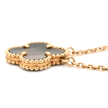 ヴァンクリーフアーペル Van Cleef & Arpels ヴィンテージ アルハンブラ VCARP4KK00 グレー×ローズゴールド K18PG グレーマザーオブパール ネックレス 750 18K グレー シェル