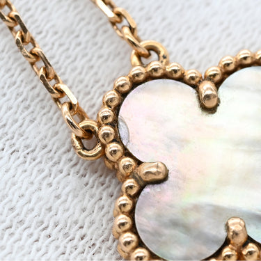 ヴァンクリーフアーペル Van Cleef & Arpels ヴィンテージ アルハンブラ VCARP4KK00 グレー×ローズゴールド K18PG グレーマザーオブパール ネックレス 750 18K グレー シェル