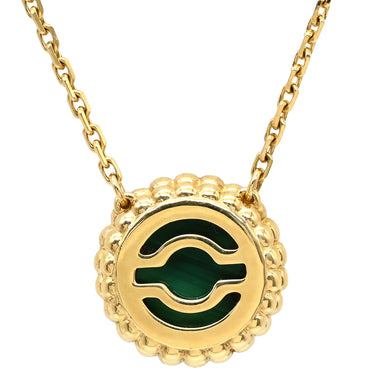 ヴァンクリーフアーペル Van Cleef & Arpels ペルレ クルール VCARP4DM00 グリーンXイエローゴールド K18YG マラカイト ネックレス 緑 Au750 18K