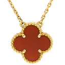 ヴァンクリーフアーペル Van Cleef & Arpels ヴィンテージ アルハンブラ ペンダント VCARD38500 レッド×イエローゴールド K18YG カーネリアン ネックレス Au750 18K 赤 カーネリアン
