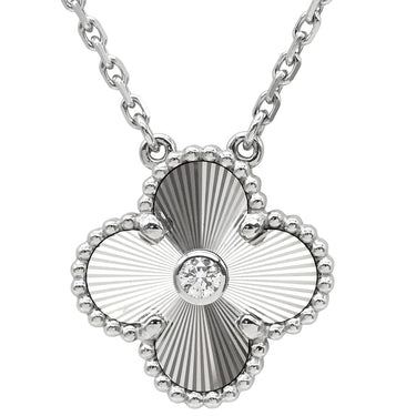 ヴァンクリーフアーペル Van Cleef & Arpels ヴィンテージ アルハンブラ 2020年ホリデー VCARP6L800 ホワイトゴールド K18WG ダイヤモンド ネックレス ギヨシェ 750 ダイヤ
