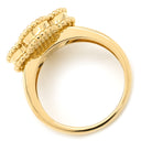 ヴァンクリーフアーペル Van Cleef & Arpels ヴィンテージ アルハンブラ VCARA41000 ブラック×イエローゴールド K18YG ダイヤモンド オニキス #51 リング 指輪 1Pダイヤ オニキス 11号