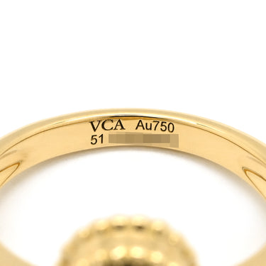 ヴァンクリーフアーペル Van Cleef & Arpels ヴィンテージ アルハンブラ VCARA41000 ブラック×イエローゴールド K18YG ダイヤモンド オニキス #51 リング 指輪 1Pダイヤ オニキス 11号