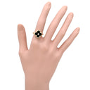 ヴァンクリーフアーペル Van Cleef & Arpels ヴィンテージ アルハンブラ VCARA41000 ブラック×イエローゴールド K18YG ダイヤモンド オニキス #51 リング 指輪 1Pダイヤ オニキス 11号