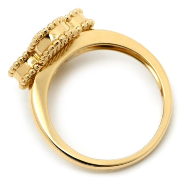 ヴァンクリーフアーペル Van Cleef & Arpels ヴィンテージ アルハンブラ VCARO3QM00 グリーン×イエローゴールド K18YG ダイヤモンド マラカイト #53(JP13) リング 指輪 緑 750YG 1Pダイヤ 12.5号