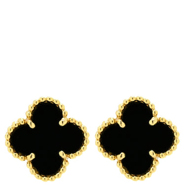 ヴァンクリーフアーペル Van Cleef & Arpels スウィート アルハンブラ VCARA44900 ブラック×イエローゴールド K18YG オニキス ピアス 黒 オニキス 750 YG 18K 両耳用