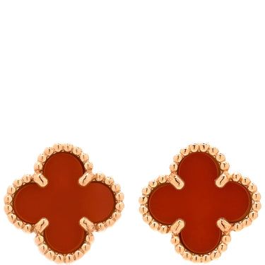 ヴァンクリーフアーペル Van Cleef & Arpels スウィート アルハンブラ VCARN6BO00 レッド×ローズゴールド K18PG カーネリアン ピアス Au750 18K 18金 カーネリアン 紅玉髄