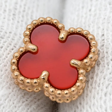 ヴァンクリーフアーペル Van Cleef & Arpels スウィート アルハンブラ VCARN6BO00 レッド×ローズゴールド K18PG カーネリアン ピアス Au750 18K 18金 カーネリアン 紅玉髄