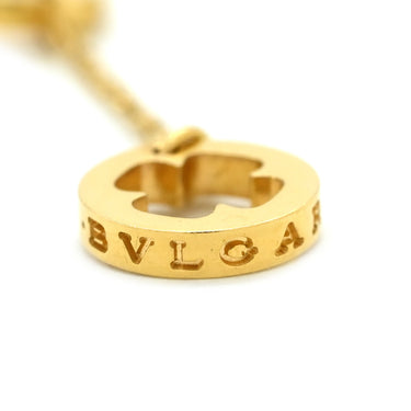 ブルガリ BVLGARI フィオレヴァー イエローゴールド K18YG ダイヤモンド ネックレス Au750 K18YG パヴェ 1Pダイヤ フラワー オープンワーク