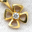 ブルガリ BVLGARI フィオレヴァー イエローゴールド K18YG ダイヤモンド ネックレス Au750 K18YG パヴェ 1Pダイヤ フラワー オープンワーク