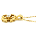 ブルガリ BVLGARI フィオレヴァー イエローゴールド K18YG ダイヤモンド ネックレス Au750 K18YG パヴェ 1Pダイヤ フラワー オープンワーク