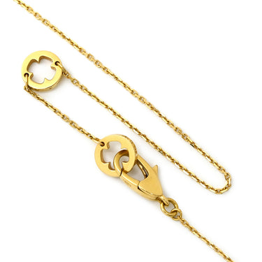 ブルガリ BVLGARI フィオレヴァー イエローゴールド K18YG ダイヤモンド ネックレス Au750 K18YG パヴェ 1Pダイヤ フラワー オープンワーク