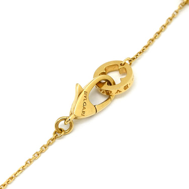 ブルガリ BVLGARI フィオレヴァー イエローゴールド K18YG ダイヤモンド ネックレス Au750 K18YG パヴェ 1Pダイヤ フラワー オープンワーク