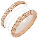 ブルガリ BVLGARI ビーゼロワン B-zero1 4バンド ダイヤリング ホワイト×ピンクゴールド K18PG セラミック ダイヤモンド #52(JP12) リング 指輪 750PG 18金 ホワイトセラミック 11号