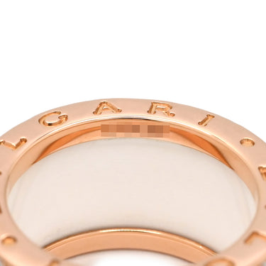 ブルガリ BVLGARI ビーゼロワン B-zero1 4バンド ダイヤリング ホワイト×ピンクゴールド K18PG セラミック ダイヤモンド #52(JP12) リング 指輪 750PG 18金 ホワイトセラミック 11号