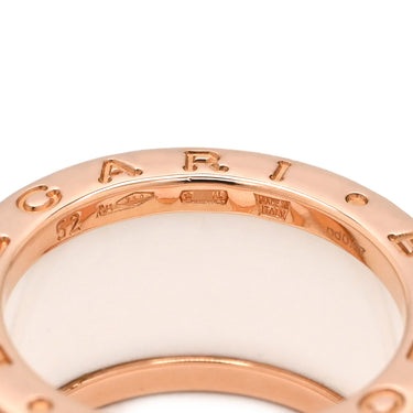 ブルガリ BVLGARI ビーゼロワン B-zero1 4バンド ダイヤリング ホワイト×ピンクゴールド K18PG セラミック ダイヤモンド #52(JP12) リング 指輪 750PG 18金 ホワイトセラミック 11号