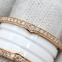 ブルガリ BVLGARI ビーゼロワン B-zero1 4バンド ダイヤリング ホワイト×ピンクゴールド K18PG セラミック ダイヤモンド #52(JP12) リング 指輪 750PG 18金 ホワイトセラミック 11号