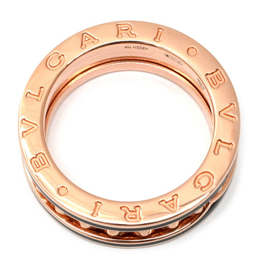 ブルガリ BVLGARI ビーゼロワン ロック B-zero1 1バンド 357994 ブラック×ピンクゴールド K18PG セラミック #52(JP12) リング 指輪 黒 Au750 18K 11号