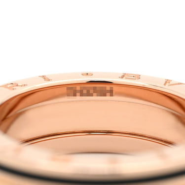 ブルガリ BVLGARI ビーゼロワン ロック B-zero1 1バンド 357994 ブラック×ピンクゴールド K18PG セラミック #52(JP12) リング 指輪 黒 Au750 18K 11号