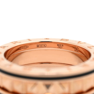 ブルガリ BVLGARI ビーゼロワン ロック B-zero1 1バンド 357994 ブラック×ピンクゴールド K18PG セラミック #52(JP12) リング 指輪 黒 Au750 18K 11号