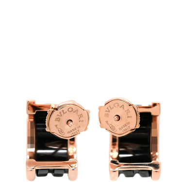 ブルガリ BVLGARI B-zero1 ビーゼロワン 347405 ブラック×ピンクゴールド K18PG セラミック ピアス 黒 Au750 18K 18金 セラミック フープピアス