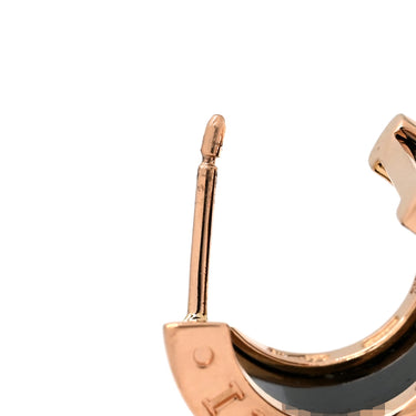ブルガリ BVLGARI B-zero1 ビーゼロワン 347405 ブラック×ピンクゴールド K18PG セラミック ピアス 黒 Au750 18K 18金 セラミック フープピアス